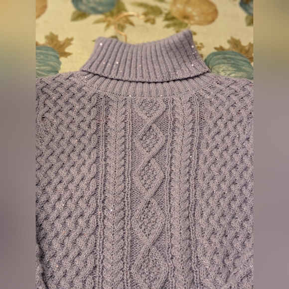 Cupcakes & Cashmere Cable Knit Turtle Neck Sweater/ Nwt/ 10/12 - Picture 3 of 4